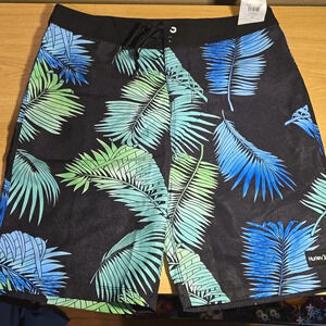 Hurley Blue and Green Swim Trunks 20" Length
